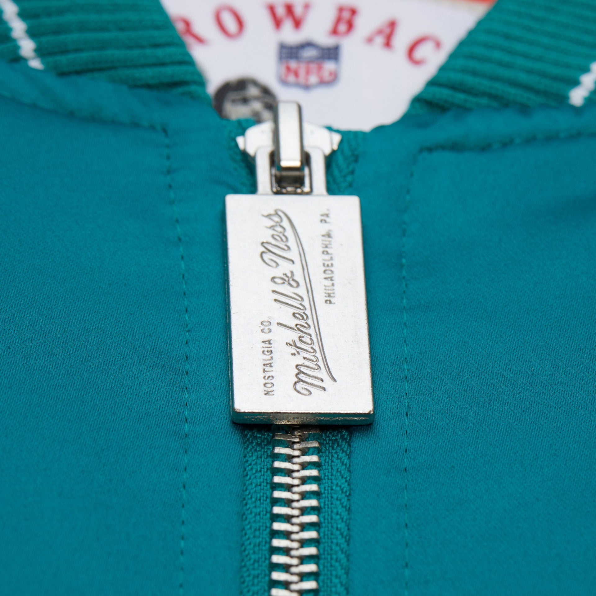 Miami Dolphins NFL Throw It Back Heavyweight Satin Jacket Mitchell & Ness