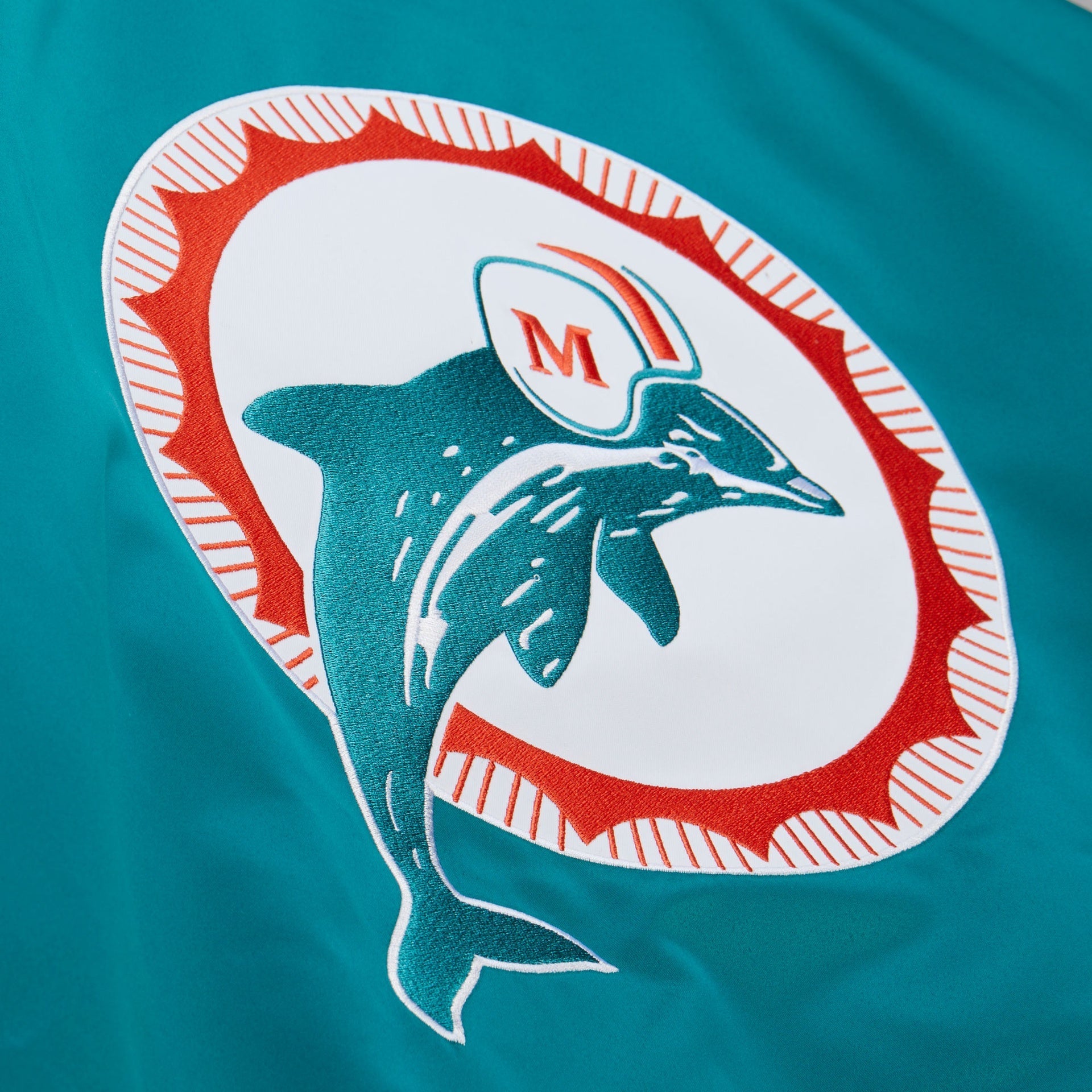 Miami Dolphins NFL Throw It Back Heavyweight Satin Jacket Mitchell & Ness
