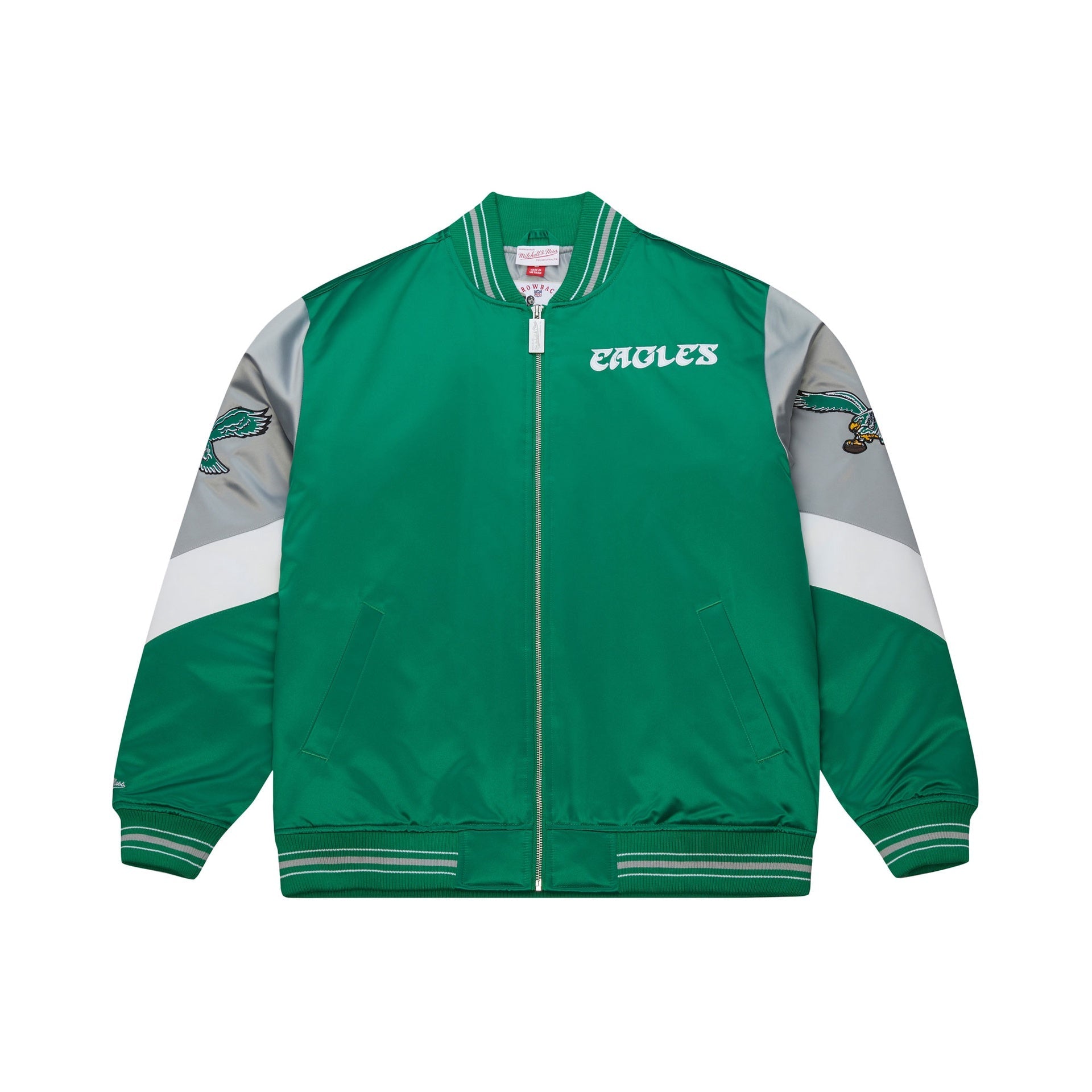Philadelphia Eagles NFL Throw It Back Heavyweight Satin Jacket Mitchell & Ness